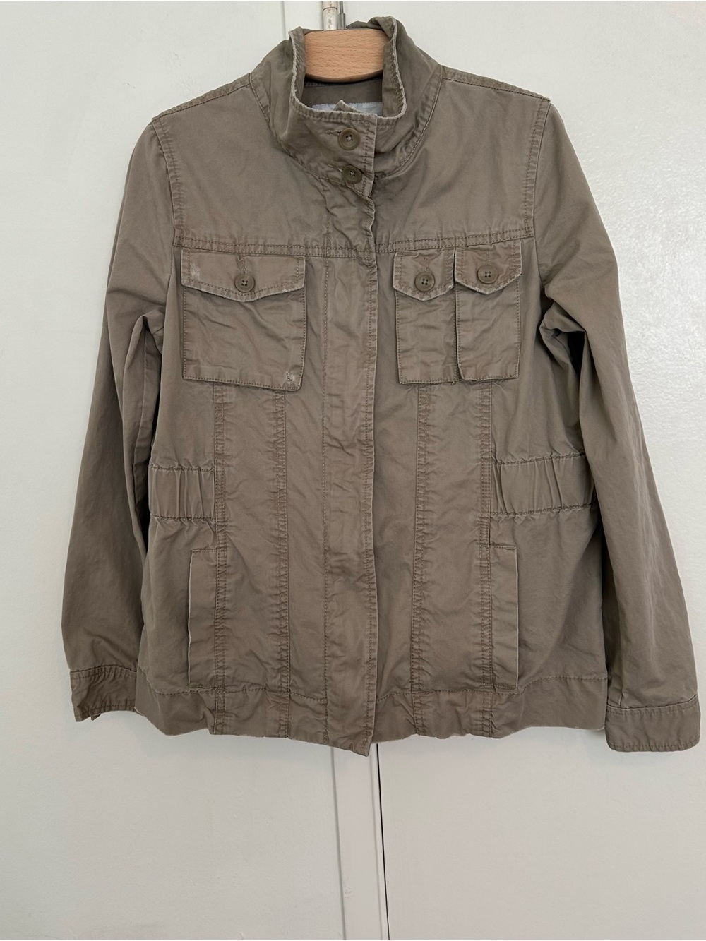 Khaki Utility Jacket Size Medium - Y2k, cinched waist detail